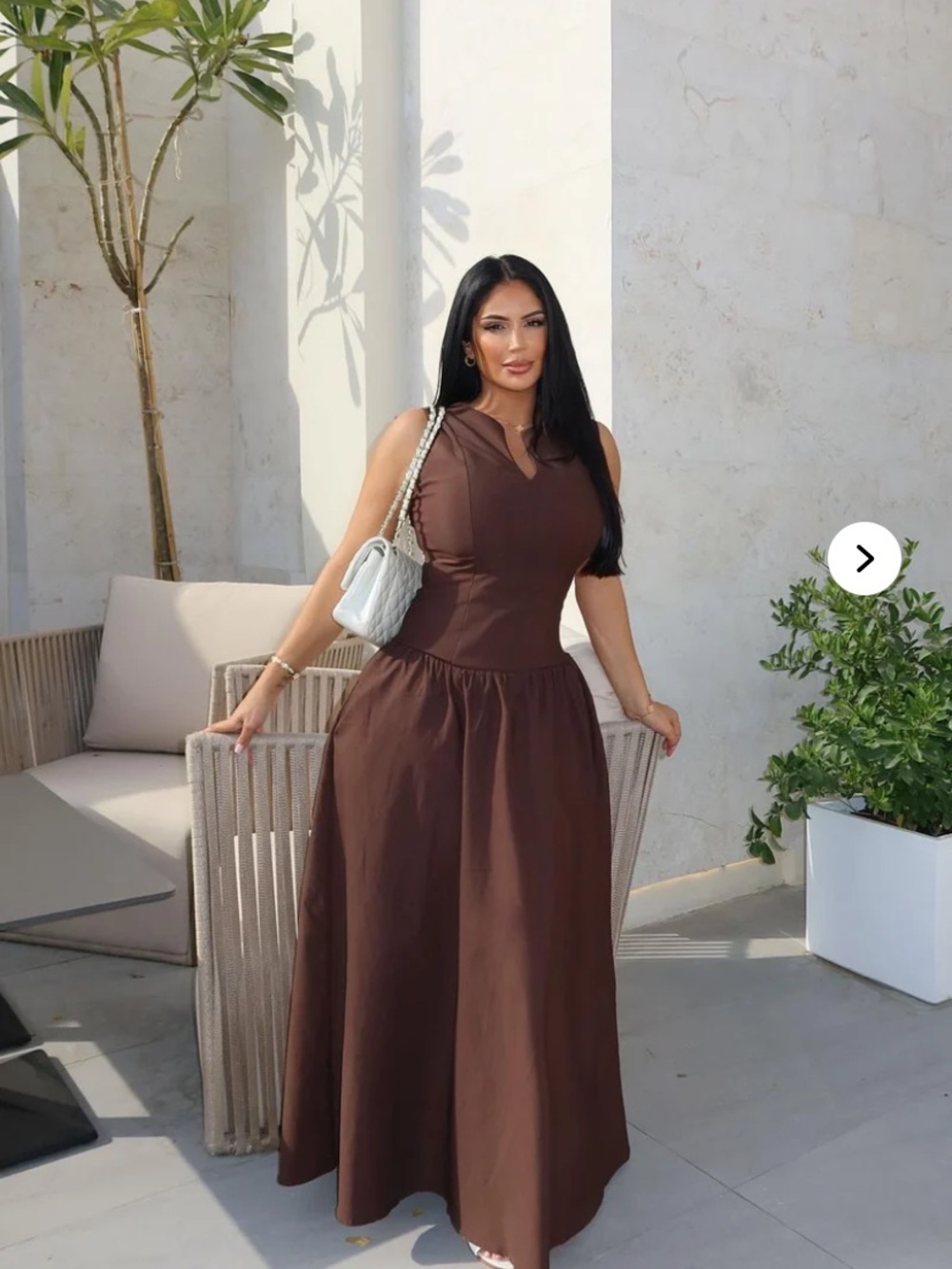 Fashion Nova Brown Sleeveless Maxi Dress
